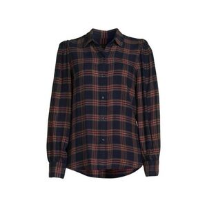Rails Angelica Full-Sleeve Flannel Shirt in Navy Umber Rose